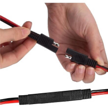 4PCS SAE Extension Cables, 12AWG 12 Inch 2Pin Single Plug Quick-Connect SAE Power Extension Cable for Solar Panel