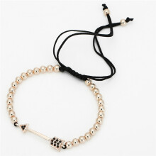 (Pink) Water Geometric Crystal Beaded Bracelet With Silver Gold Finish Women Men For
