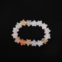 (Orange)Tianshan Jade Style Beaded Bracelet With Heart Star Clover Shapes For Use Daily