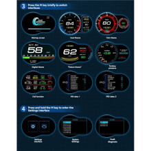 F9 OBD Car Display Multifunction Gauge Speedometer Tachometer Water Temp Voltage Turbo Oil Temp AFR Gauge