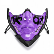 (Purple) Scifi Face Half Mask With Metallic Finish For Cosplay And Parties Halloween
