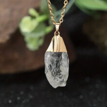 (White) Crystal Irregular Natural Pendant With Amethyst Quartz Jewelry Design Creative