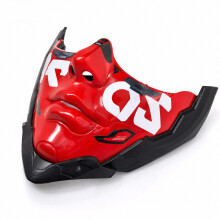 (Red) Scifi Face Half Mask With Metallic Finish For Cosplay And Parties Halloween