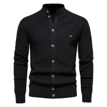 (Black,XXL)Blusa de malha masculina cor sólida com design simples e alta flexibilidade para inverno