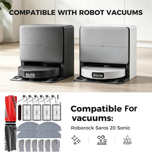 25 Pack Replacement Parts for  Saros 20 Sonic Robot Vacuum, Vacuum Accessories Replacement Kit 1