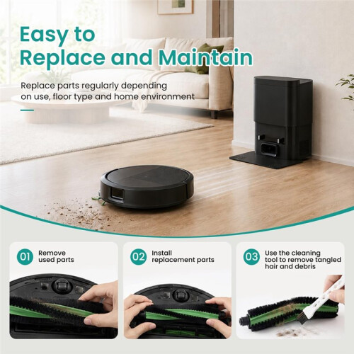 Replacement Parts for   115 Combo/Combo+ Robot Vacuum Main Side Brush Filter Mop Dust Bag 2