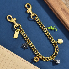 (Style 1) Gold Mushroom Dinosaur Bag Chain Ornament With Petite Design Lovers Fashion For