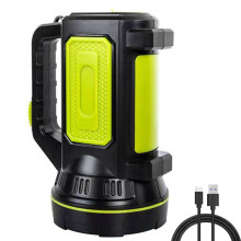 (Green No Side Light)Black Lumen Rechargeable Flashlight Lateral Light Outdoor Emergency Tactical Use
