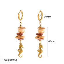 (Gold A)Underwater Stainless Steel Earrings With Marine Animal Shapes Women Fashionable