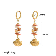(Gold D) Stainless Steel Underwater Earrings With Marine Animal Shapes Fashionable Women
