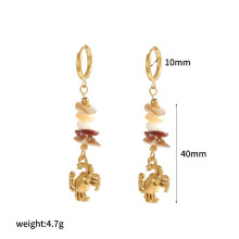(Gold E)Underwater Stainless Steel Earrings With Marine Animal Shapes Women Fashionable