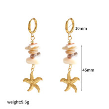 (Gold C)Underwater Stainless Steel Earrings With Marine Animal Shapes Women Fashionable