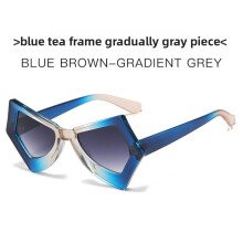 (Blue Tea )Lunettes de soleil œil de chat papillon avec protection Uv400 pour sorties mode été