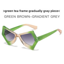 (Green Tea )Lunettes de soleil œil de chat papillon avec protection Uv400 pour sorties mode été