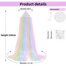 (60x250x1050cm) Bed With Canopy Lights For Girls Toddler Curtains Simple Dome Net Mosquito