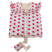 (Blue Stripes)Kids Water Safety Vest With Cartoon Print For Swimming And Activities Water
