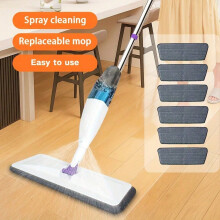 (WHITE) Floor Mop with Spray Function, Suitable for Walls, Hardwood, Laminate Flooring, Ceramic Porcelain Tiles.
