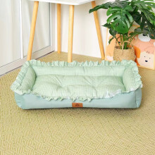 (green, L 70x50cm) Pet Bed Sofa Summer for Small Medium Dogs Cats Fashion Design Washable Soft Dog Mats for Indoor Outdoor Pet Sleeping Supplies