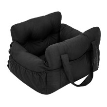 (black, Small) Dog Car Seat with Safety Belt - Non-Slip Pet Car Bed for Small Dogs, Washable Travel Carrier with Secure Straps for Safe Car