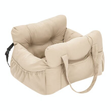 (Light Yellow, Big) Dog Car Seat with Safety Belt - Non-Slip Pet Car Bed for Small Dogs, Washable Travel Carrier with Secure Straps for Safe Car