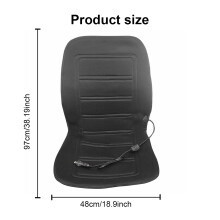 (Black) Heated Car Seat Cushion 35W/45W Warmth Automotive Seat Cushion 12V Soft Seat Heater Pad for RV Camper Trailer Truck Lorry Van