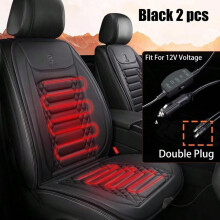 (Double) 12V Heated Car Seat Cover Heating Pad Fast Car Seat Heater Flannel Heated Cars Seat Protector Seat Heating Cover Car Accessories