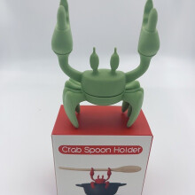 (Green)Silicone Crab Heatresistant Utensil Holder With Nonslip Support For Cooking And Stove