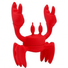 (Red)Porte-ustensiles silicone crabe résistant à la chaleur avec support antidérapant pour cuisinière et
