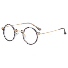 (Gray Spot)Geometric Round Flat Frame Glasses With Blue Light Filtering For Use Teen