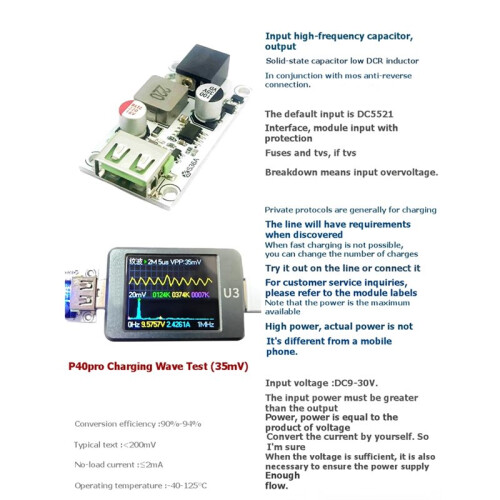 UFCS/VOOC Multi-Protocol Fast Charging Module 36W 9-30V QC3.0 BuckModule Aluminum-Based PCB Module 2