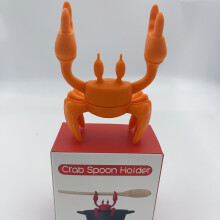(Orange)Porte-ustensiles silicone crabe résistant à la chaleur avec support antidérapant pour cuisson et cuisinière