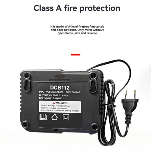 DCB112 EU Plug Fast Charger for  21V Batteries Quick Charging Dock Replacement for  Battery 1