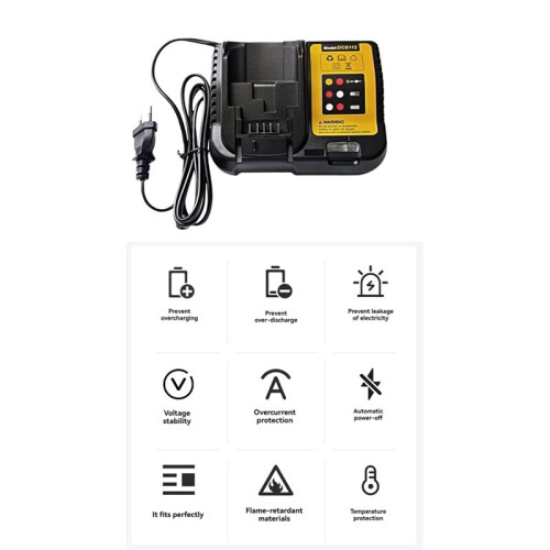 DCB112 EU Plug Fast Charger for  21V Batteries Quick Charging Dock Replacement for  Battery