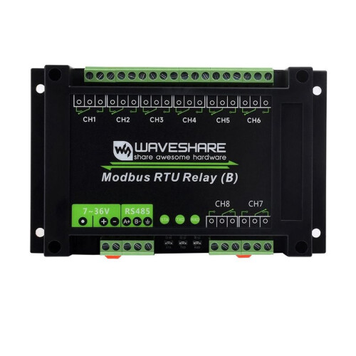 Waveshare Modbus RTU Relay (B) Module RS485 Interface Industrial Relay Board Multiple Isolation Protection Circuits