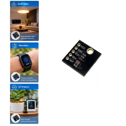 VEML6035 Ambient Light Sensor Module I2C 16-Bit Light Intensity Meter for  Home Auto Dimming  DIY