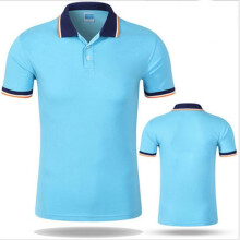 (Skyblue, L) Shirt Polo T Shirt For Work Men Women Short Sleeve Quickdry Breathable Uniforms