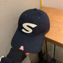 (Navy) Baseball Black Fashionable Cap With S Letter Design For A Trendy Look