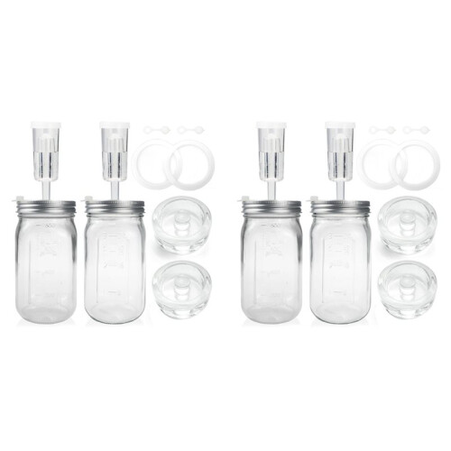 4 Pack 32 Oz Mason Jar Fermentation Kit, Fermentation Jars, Fermentation Lids, Fermenting Weights and Airlocks 1