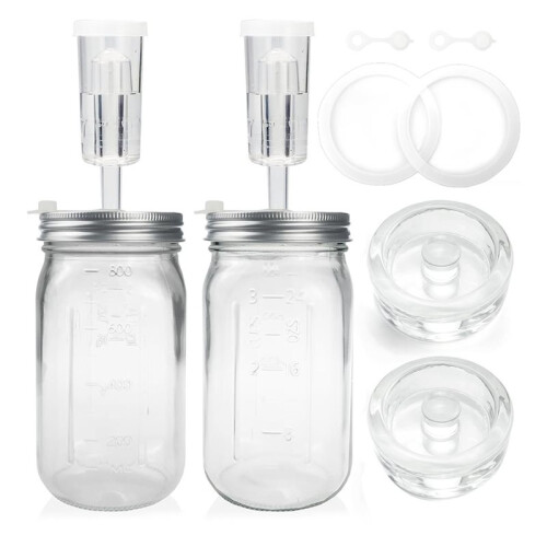 4 Pack 32 Oz Mason Jar Fermentation Kit, Fermentation Jars, Fermentation Lids, Fermenting Weights and Airlocks 2