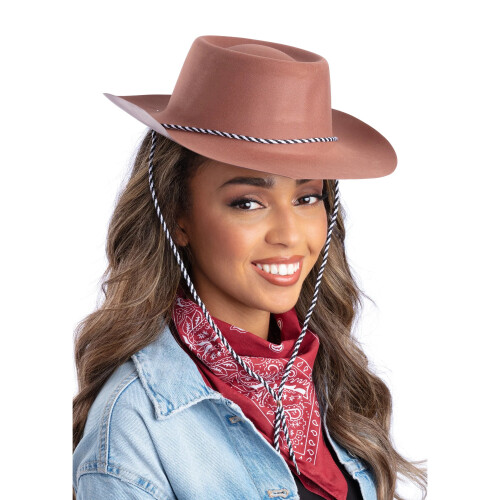 Smiffys Flocked Plastic Costume Cowboy Hat