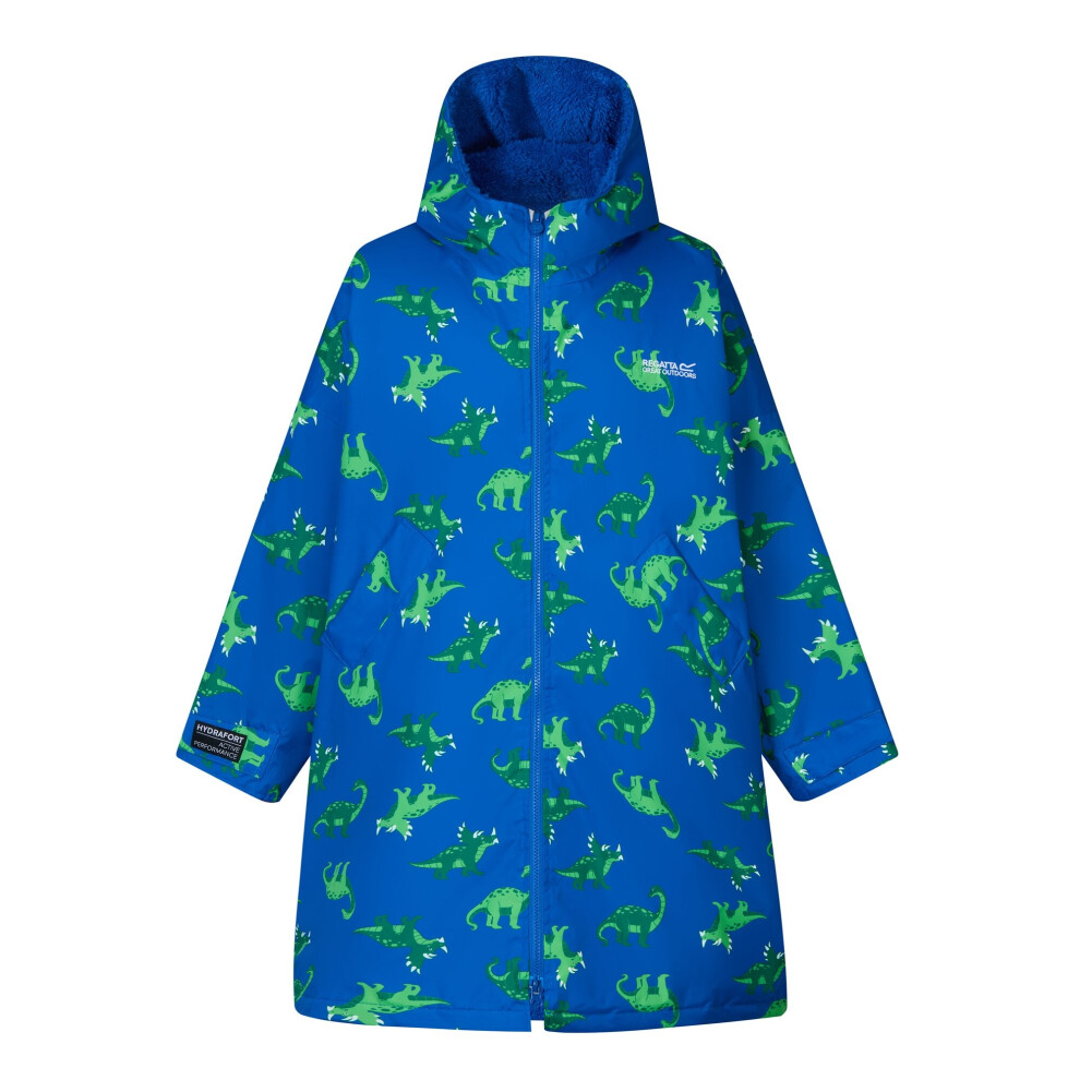 Regatta Boys Dinosaur Print Waterproof Changing Robe, Olympian Blue, 5-9 Years - Image 3