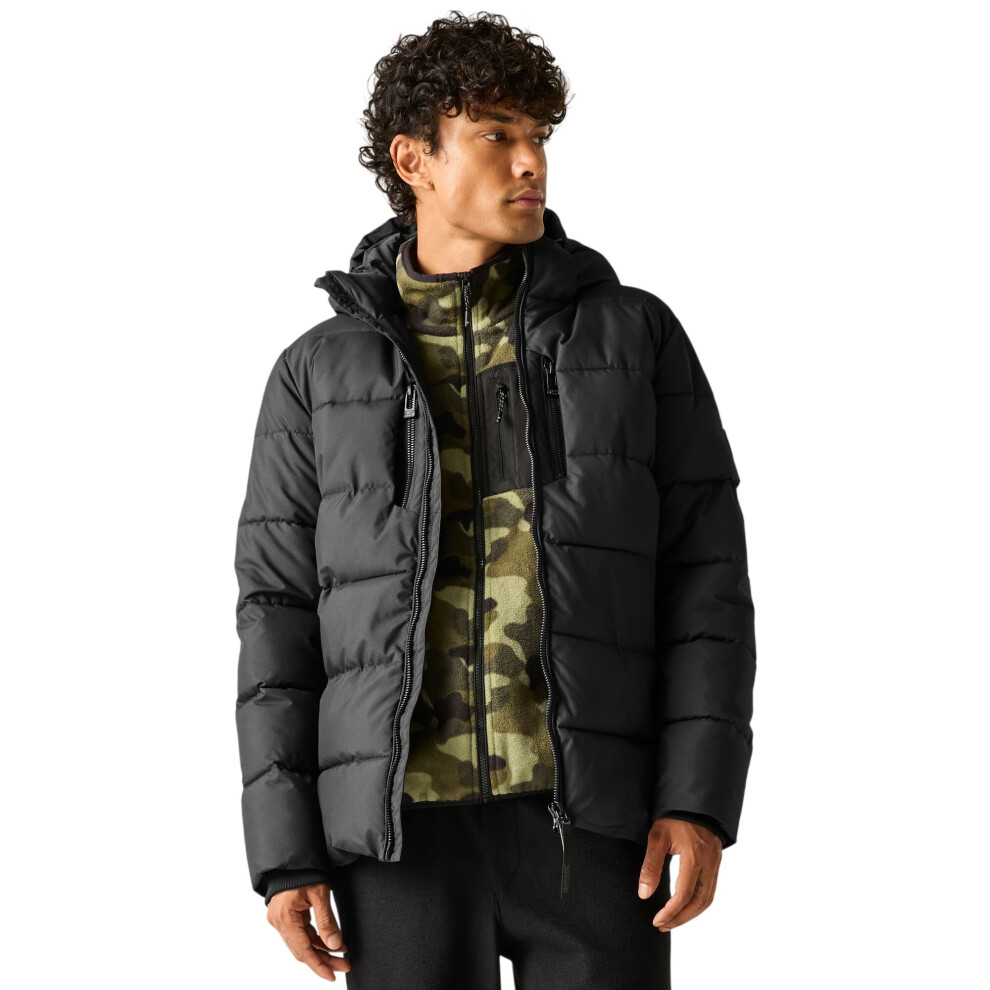 Regatta Men's Black Layska Padded Jacket - 3XL - 70% Polyester/30% Recycled Polyester - Image 2