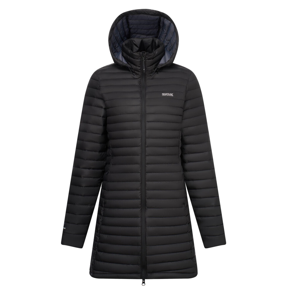 Regatta Women's Black / Selenar Quilted Long Jacket - 10 Uk - 70% Polyester/30% Recycled Polyester - Image 2
