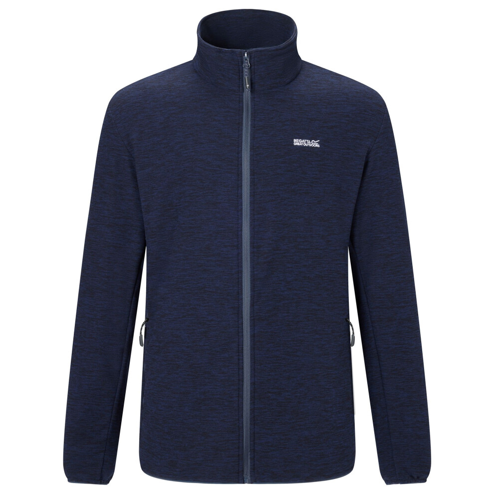 Regatta Men's Harrow Full Zip Fleece Jacket - Navy Marl - 5XL - Navy Marl - 70% Polyester/30% Recycled Polyester - Image 2