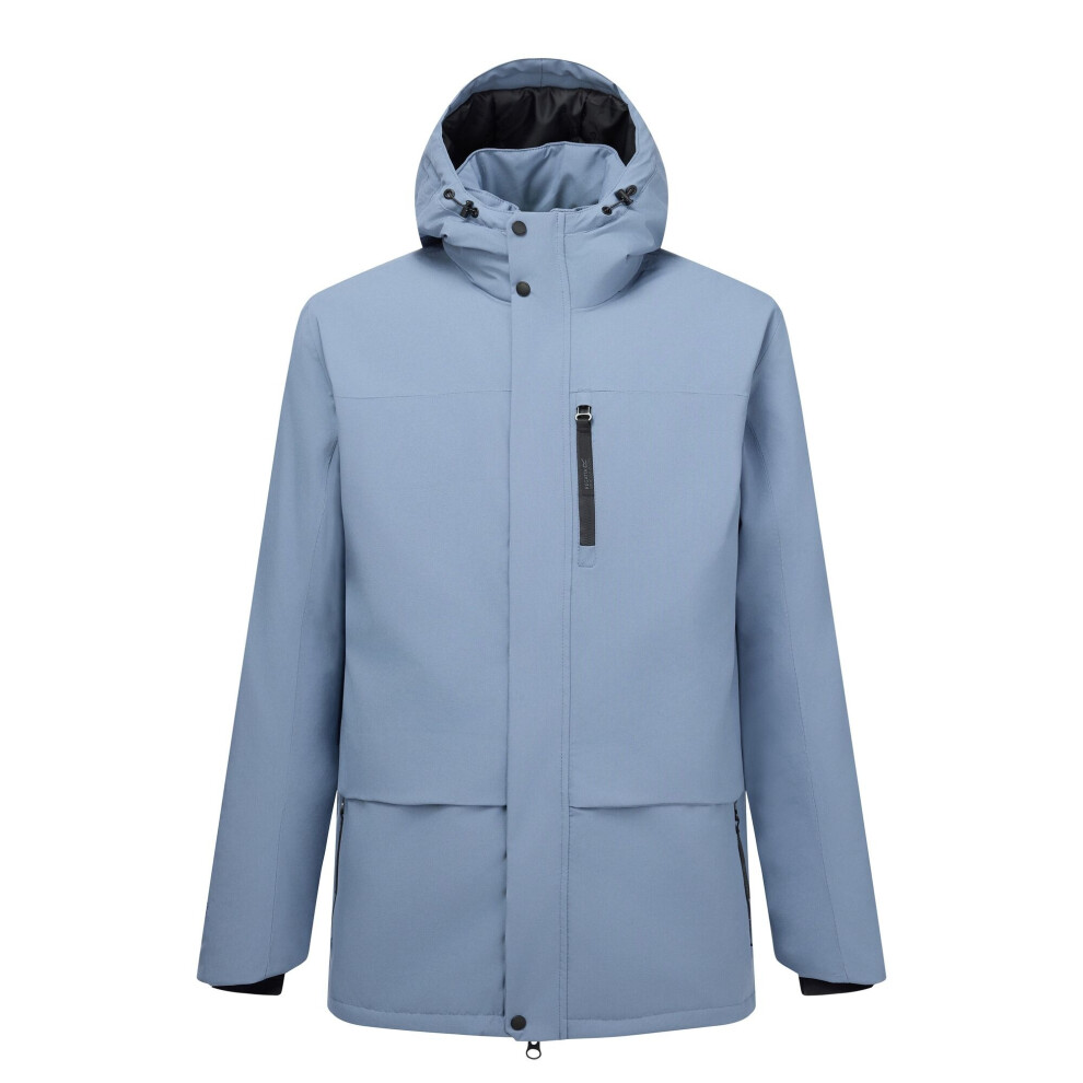 Regatta Baylon Waterproof Insulated Jacket for Men, Breathable Blue Polyester Hooded Coat with Storm Flap, Size M - Image 2