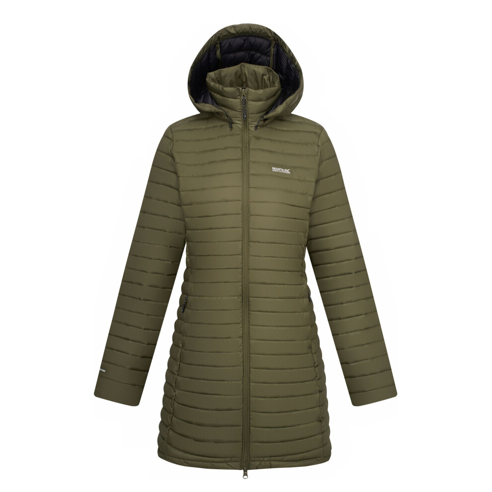 Regatta Women's / Selenar Quilted Long Jacket - Olive Night - 8 Uk - Olive Night - 70% Polyester/30% Recycled Polyester - Image 2