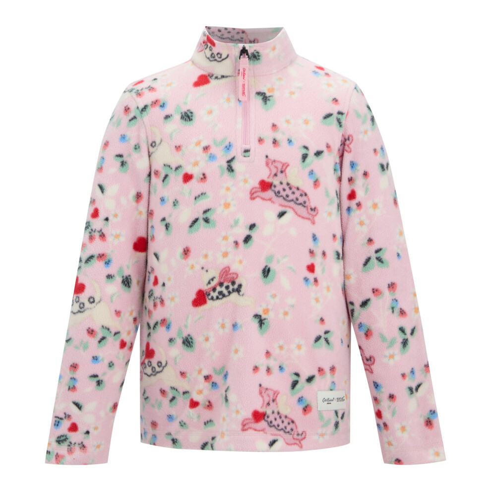 Regatta (13 Years, Pink) Childrens/Kids Cath Kidston Puppy Floral Half Zip Fleece Top