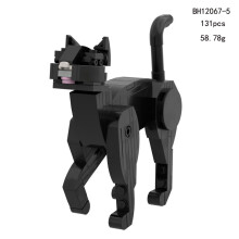 (Standing Black)Set Blocchi Costruzione Gatti Animali Domestici con Materiale Abs Giocattolo Creativo Fai da Te per Gioco Bambini