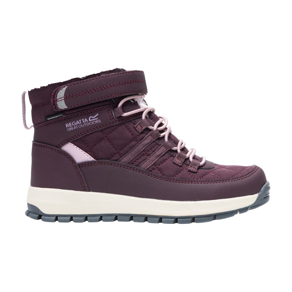 Regatta Lilac Kids Elbourne Snow Boots - Fig/Powder - 1 Uk - Fig/Powder - Image 2