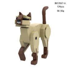 (Standing Brown)Set Blocchi Costruzione Gatti Animali Domestici con Materiale Abs Giocattolo Creativo Fai da Te per Gioco Bambini